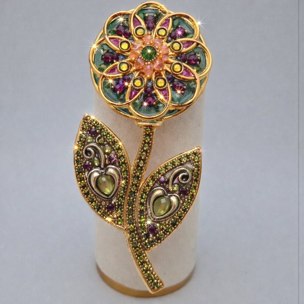 Flower Brooch Handmade Vintage Michal Golan Daisy Jewelry Art Designer Rare